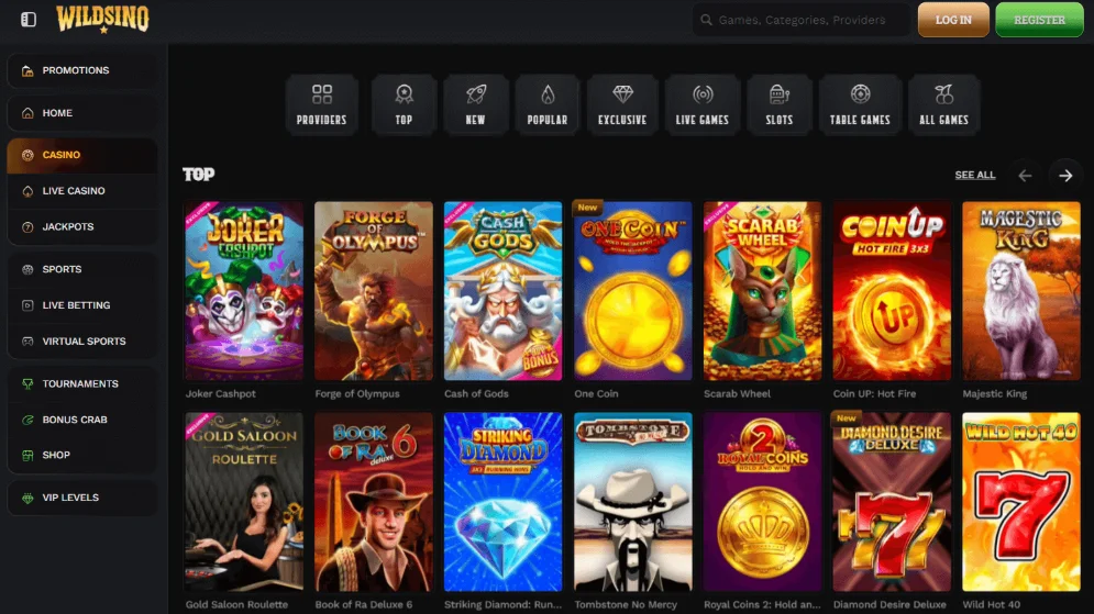 Wildsino casino – il casinò con vasta gamma di giochi e scommesse live  Wildsino – il casinò con vasta gamma di giochi e scommesse live